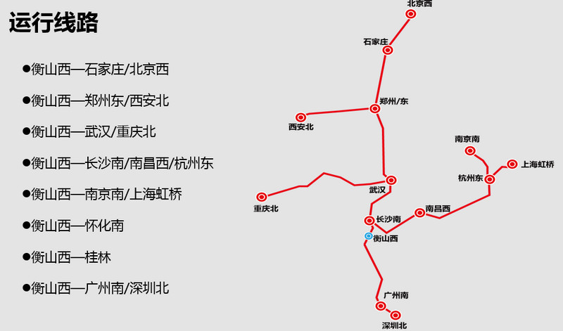 衡山西高鐵運行線路