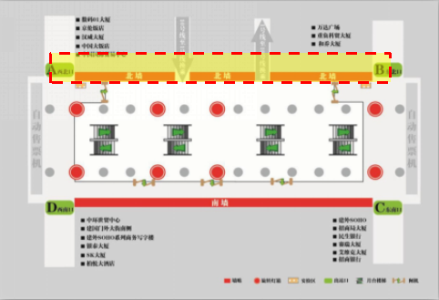 站廳北墻廣告位置圖