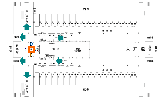 出站口服務臺墻面燈箱點位